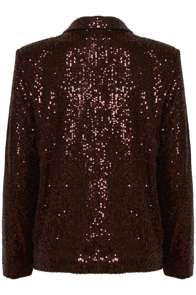 Part Two Darina Sequin Blazer, Chocolate