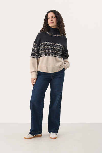 Part Two Pinar Knitwear, Navy Jacquard