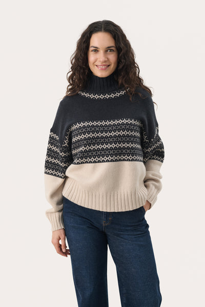 Part Two Pinar Knitwear, Navy Jacquard