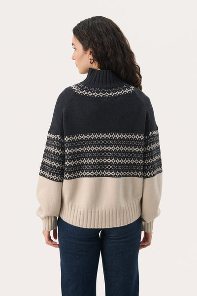 Part Two Pinar Knitwear, Navy Jacquard