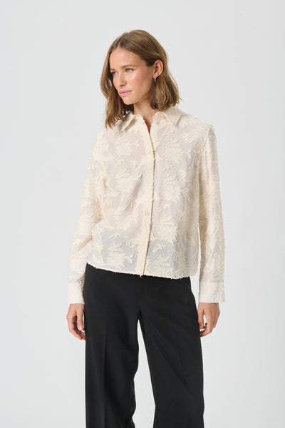Part Two Vilya Shirt, Cream Embossed