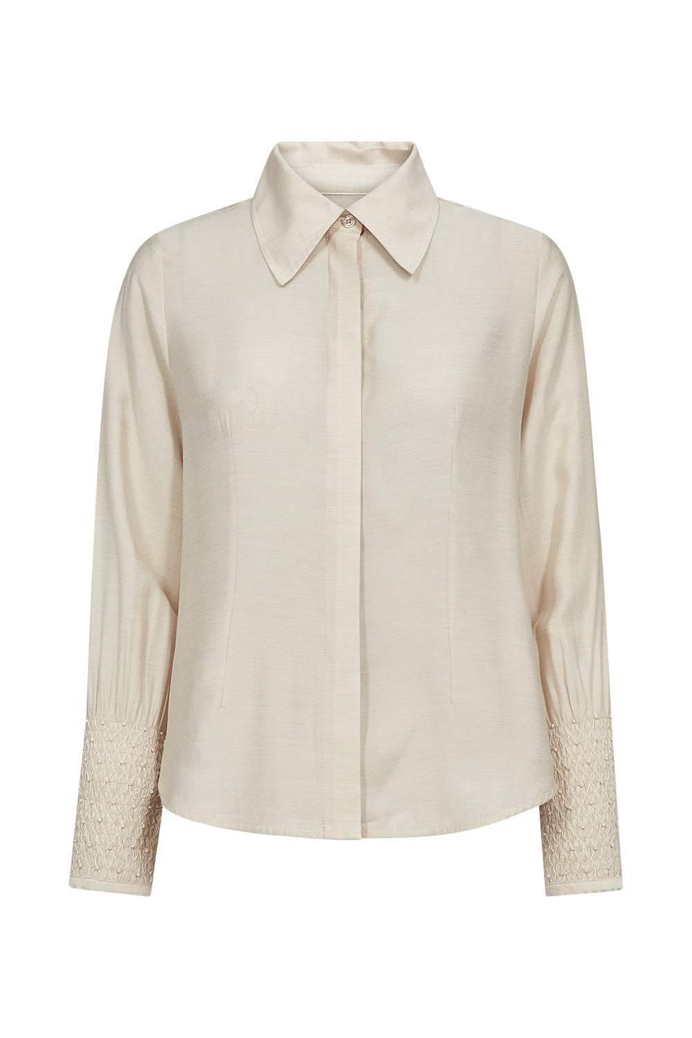 Pieszak Viola Beaded Shirt, Oyster White