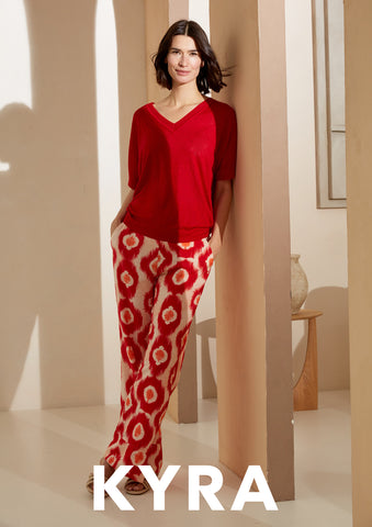 Kyra Natalie Dot Print Trouser, Salsa Red