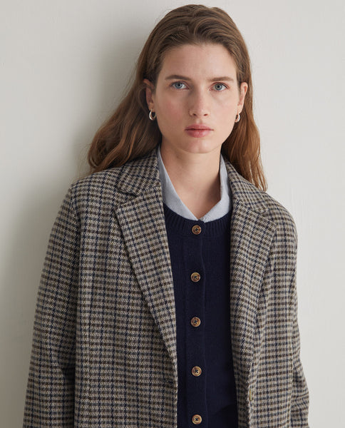 Yerse Cashmere Blend Cardigan, Navy