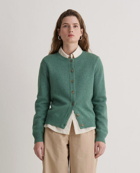 Yerse Cashmere Blend Cardigan, Green