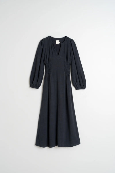 Indi and Crepe Cotton Dress, Navy