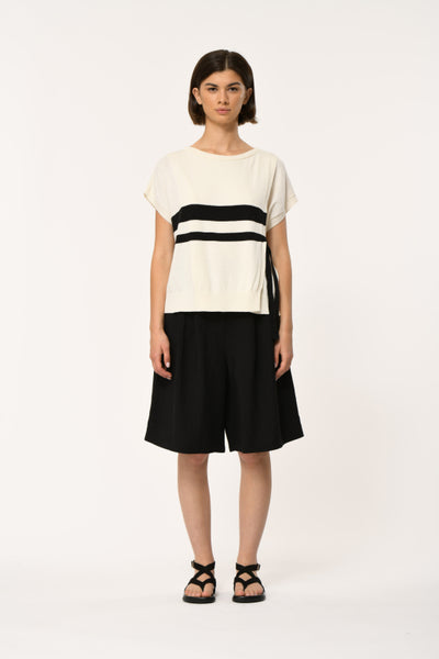 Humility Luta Knit, Cream with Black Stripe