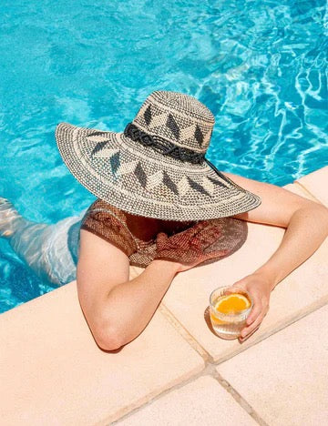 Loevenich Large Bell Hat with Geometric Pattern