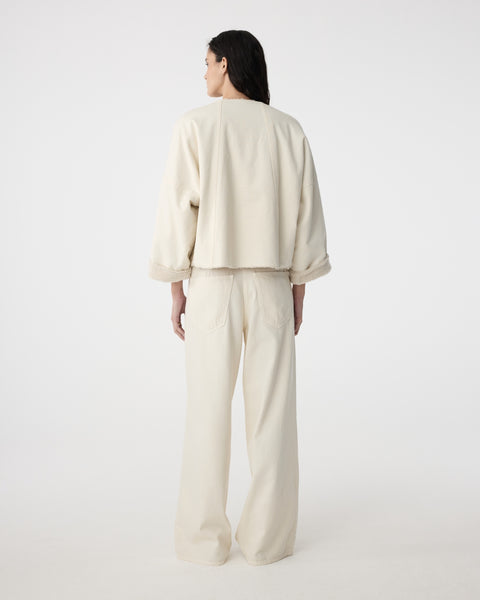 Knit-Ted Summer Jacket, Ivory - Flax In Bloom