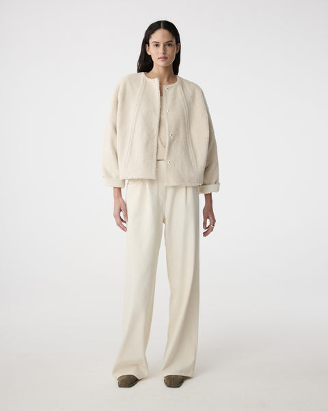 Knit-Ted Summer Jacket, Ivory - Flax In Bloom