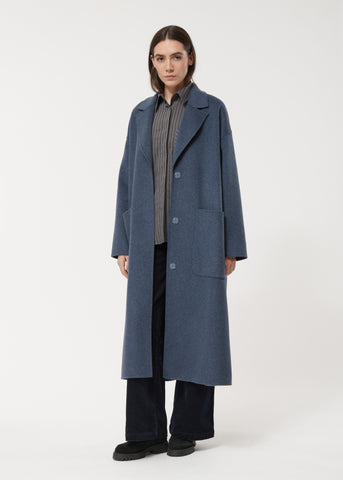 Humility Utellio Wool Coat, Storm Blue