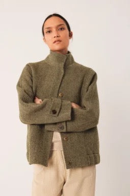 Indi and Cold Herring-BoneWool Jacket, Green
