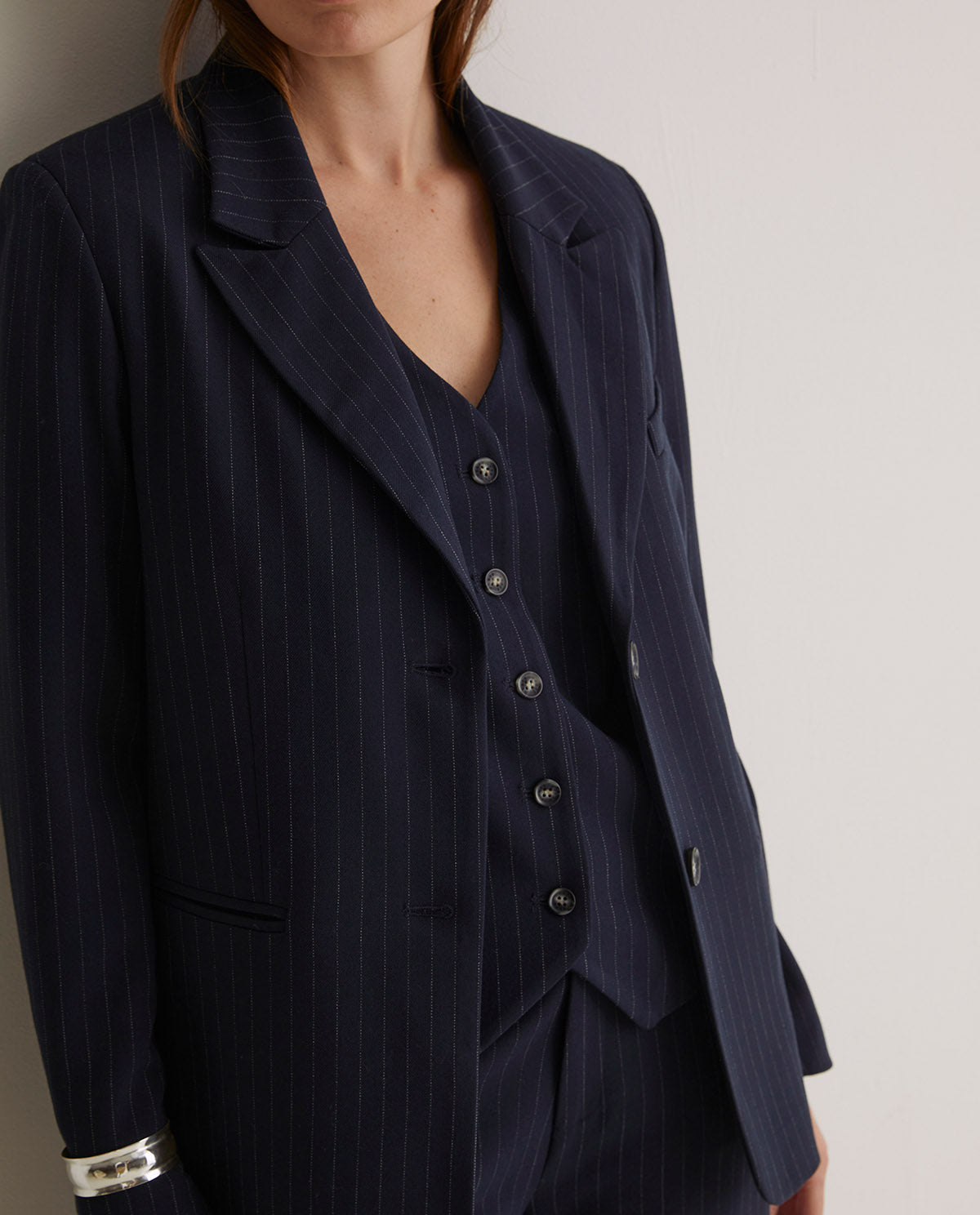 Yerse Waistcoat, Navy Stripes