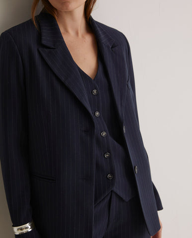 Yerse Waistcoat, Navy Stripes