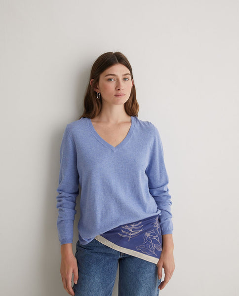 Yerse Silk Scarf, Blue Print
