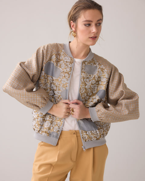 SUMMUM Jacquard Bomber, Khaki