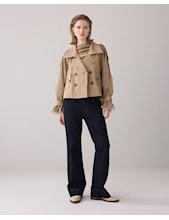 SUMMUM Short Trench Coat, Khaki