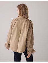 SUMMUM Short Trench Coat, Khaki