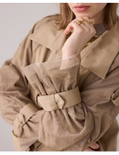 SUMMUM Short Trench Coat, Khaki