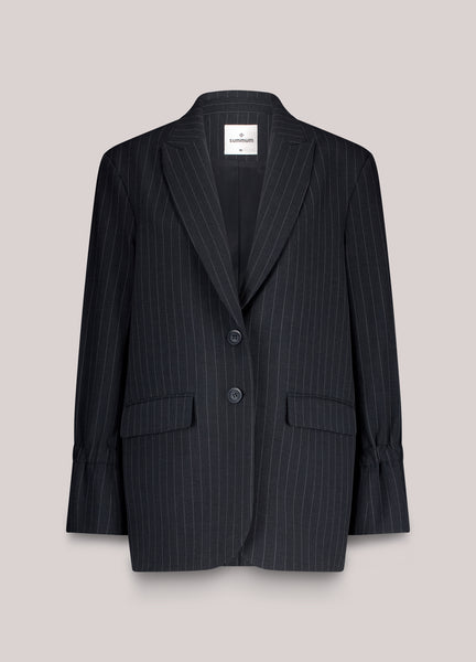 SUMMUM Boyfriend Pinstripe Blazer, Midnight Blue
