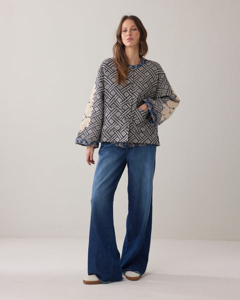 SUMMUM Reversible Jacquard Jacket, Midnight Blue