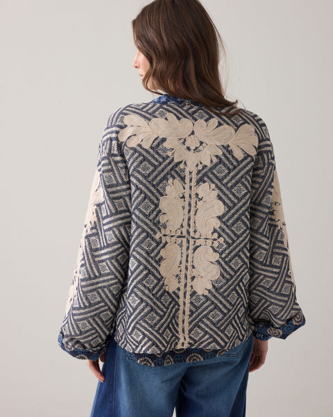 SUMMUM Reversible Jacquard Jacket, Midnight Blue