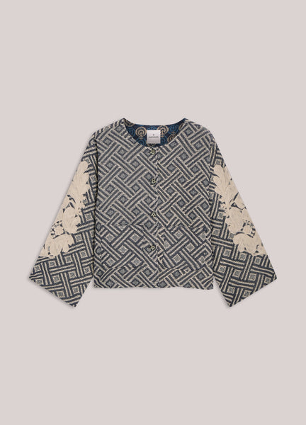 SUMMUM Reversible Jacquard Jacket, Midnight Blue