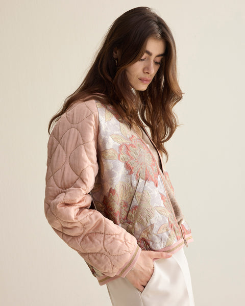 SUMMUM Jacquard Jacket, Rose Mix - Flax In Bloom