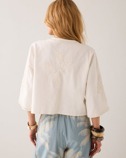 SUMMUM Embroidered Jacket, Ivory