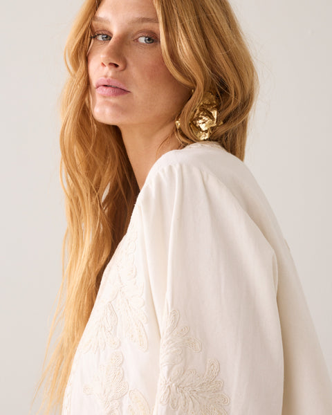 SUMMUM Embroidered Jacket, Ivory