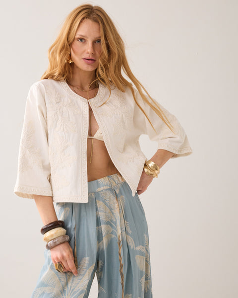 SUMMUM Embroidered Jacket, Ivory