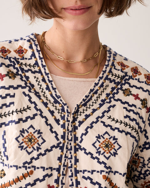 SUMMUM Embroidered Geo Jacket, Multicolour