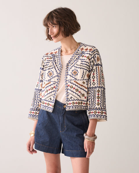 SUMMUM Embroidered Geo Jacket, Multicolour