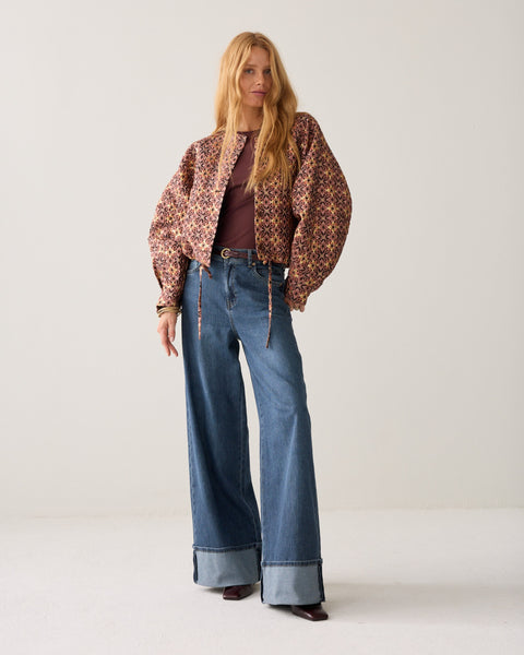 SUMMUM Jacquard Jacket, Dark Burgundy