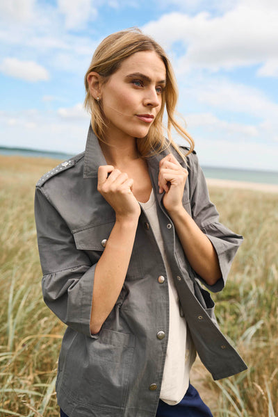 Costa Mani Plantie Jacket, Grey - Flax In Bloom