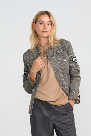 Costa Mani Foxy Leopard Jacket, Grey