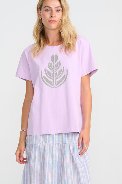 Costa Mani Florist T-shirt,  Purple Grey