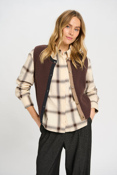 Costa Mani Walter Knit Gilet, Grey Mix
