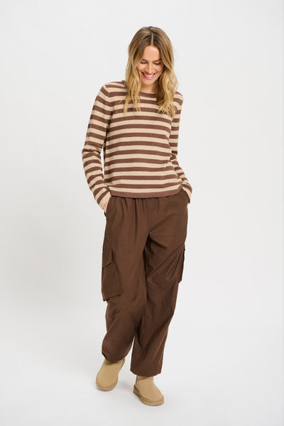 Costa Mani Allie Pullover, Chocolate Stripe