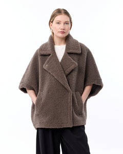 Knit-Ted Tammie Shearling Jacket, Walnut