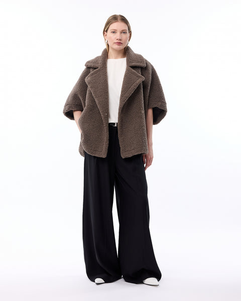 Knit-Ted Tammie Shearling Jacket, Walnut