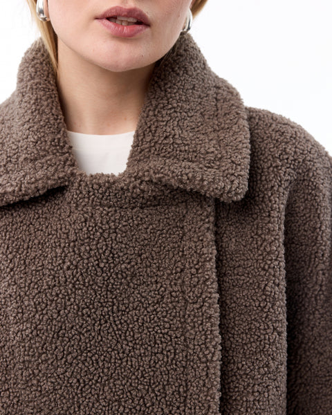 Knit-Ted Tammie Shearling Jacket, Walnut