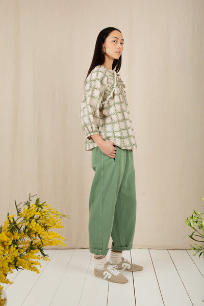 Bonte Nova Cotton Trousers, Fern