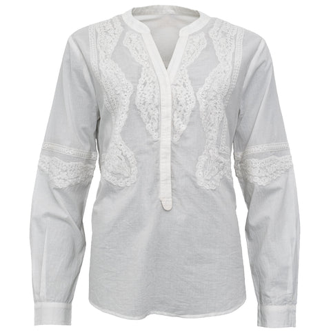 Costa Mani Tippy Blouse, White Whisper