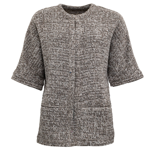 Costa Mani Warm Cardigan Chocolate and Grey