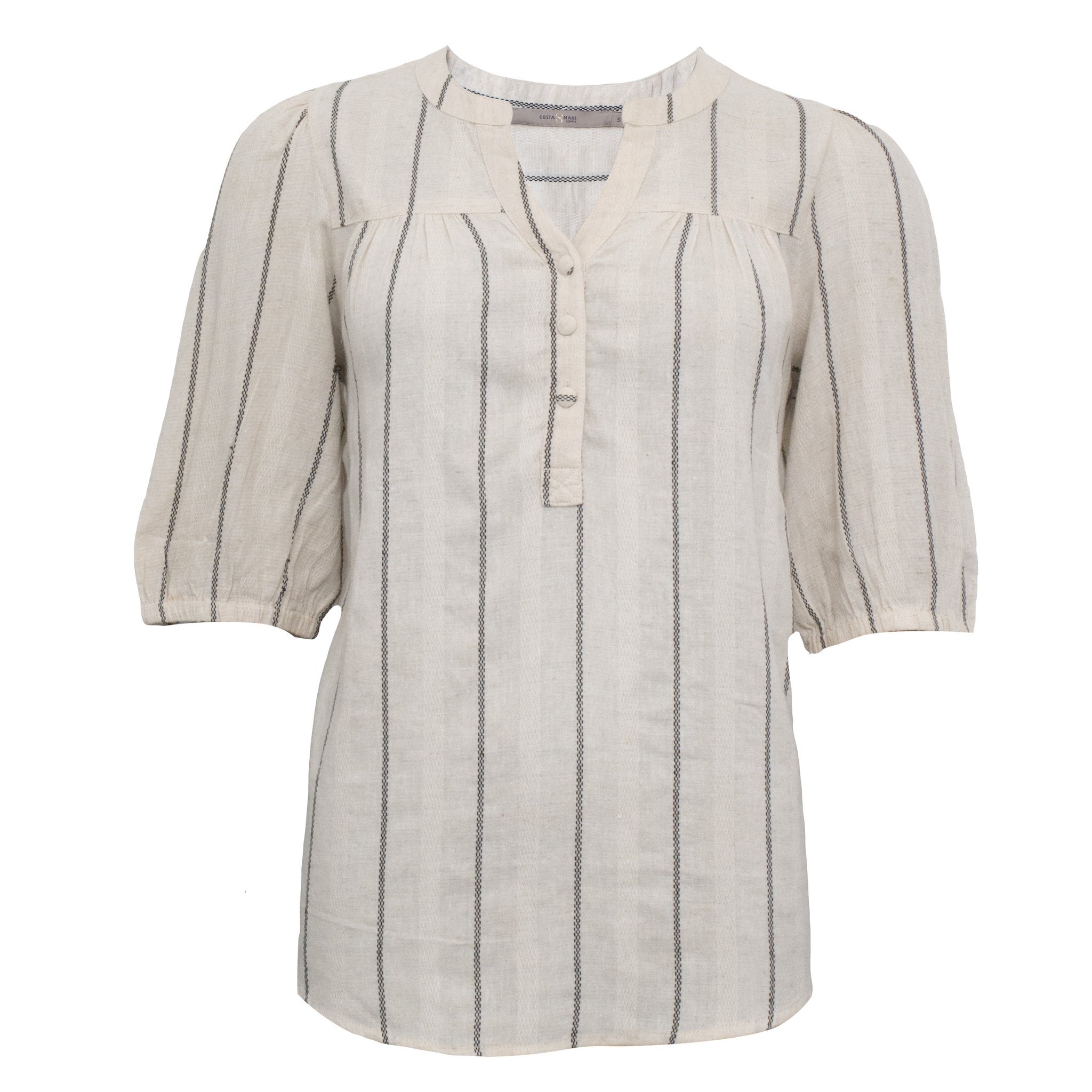 Costa Mani Addie Short Sleeved Shirt, Whisper White (Natural)