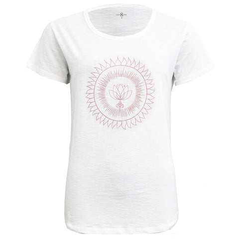 Costa Mani Preston T-Shirt, White & Dusty Rose