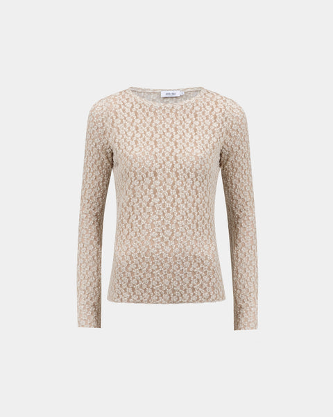 Knit-ted Lacey Top, Cream