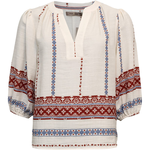 Costa Mani Hyacinth Blouse, Red Blue Combi