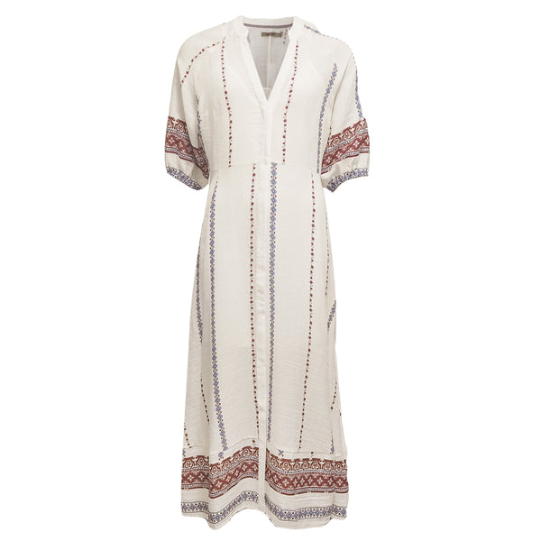 Costa Mani Hyacinth Dress, Blue and Red Combi